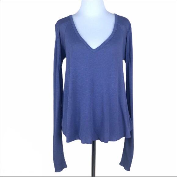 Free People Rock the Boat V neck Top in Purple - Picture 4 of 12